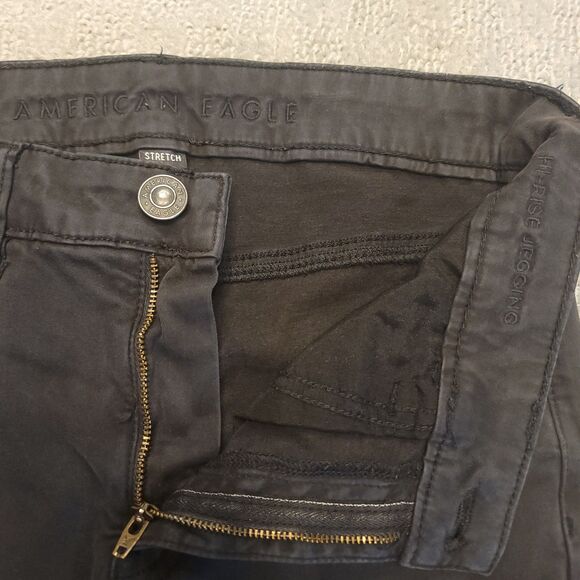 American Eagle Womens 4 (Fits 29x28.5) Hi Rise Jegging Stretch Black Jean Skinny - Picture 3 of 11